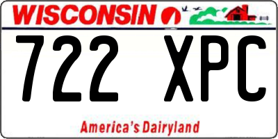 WI license plate 722XPC