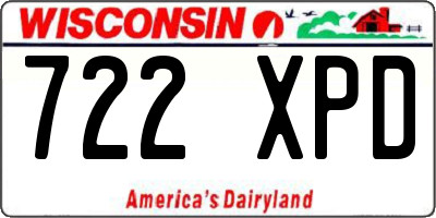 WI license plate 722XPD