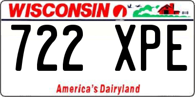 WI license plate 722XPE