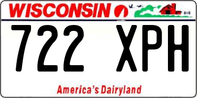 WI license plate 722XPH