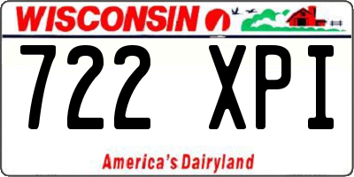 WI license plate 722XPI