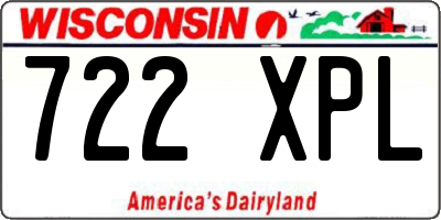 WI license plate 722XPL