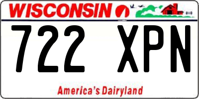 WI license plate 722XPN