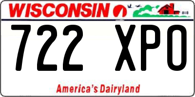 WI license plate 722XPO