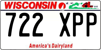 WI license plate 722XPP