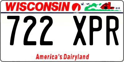 WI license plate 722XPR