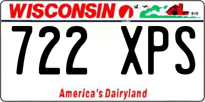 WI license plate 722XPS