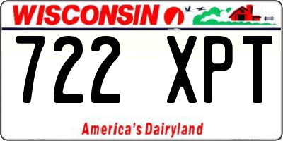 WI license plate 722XPT