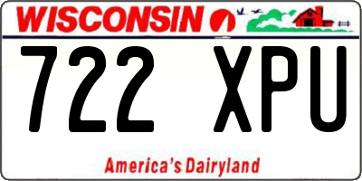 WI license plate 722XPU