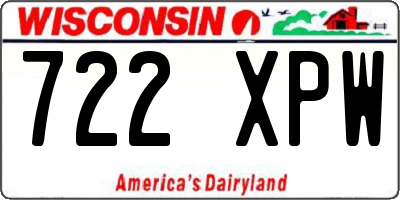 WI license plate 722XPW