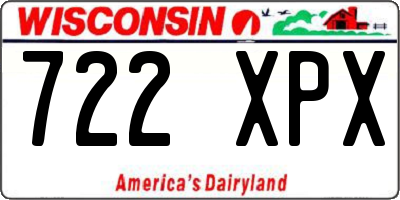 WI license plate 722XPX