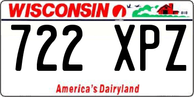 WI license plate 722XPZ