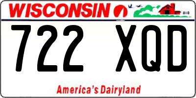 WI license plate 722XQD