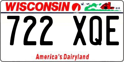 WI license plate 722XQE