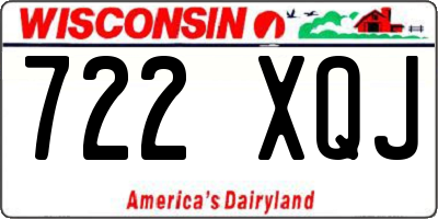 WI license plate 722XQJ