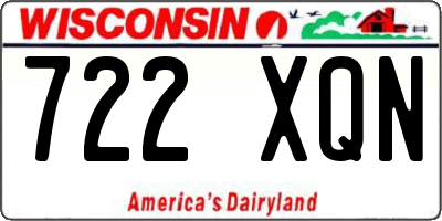 WI license plate 722XQN