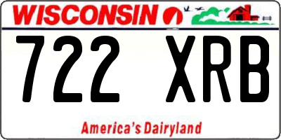 WI license plate 722XRB