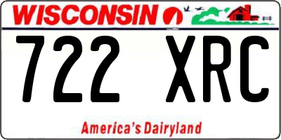 WI license plate 722XRC