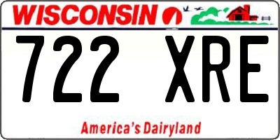 WI license plate 722XRE