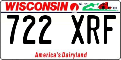 WI license plate 722XRF