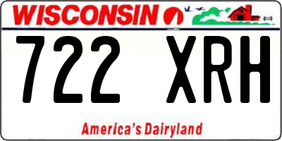 WI license plate 722XRH