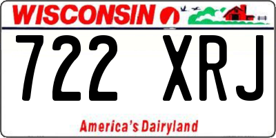WI license plate 722XRJ