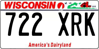 WI license plate 722XRK