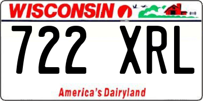 WI license plate 722XRL