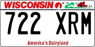 WI license plate 722XRM