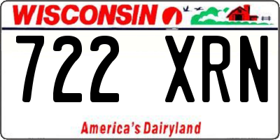 WI license plate 722XRN