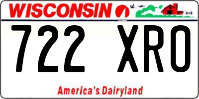WI license plate 722XRO