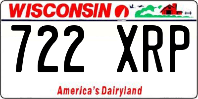 WI license plate 722XRP