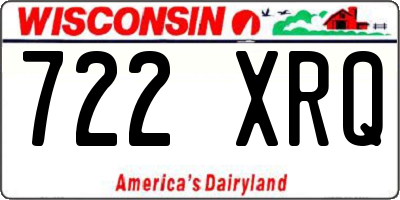 WI license plate 722XRQ