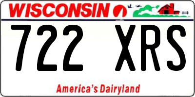 WI license plate 722XRS