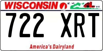 WI license plate 722XRT