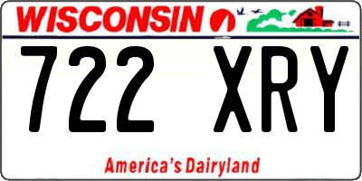 WI license plate 722XRY