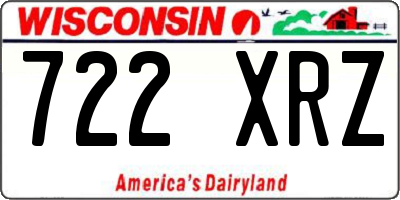 WI license plate 722XRZ