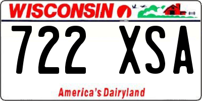 WI license plate 722XSA