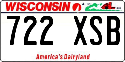 WI license plate 722XSB