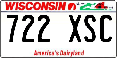 WI license plate 722XSC