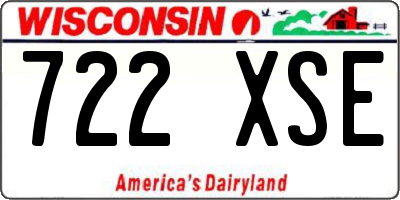 WI license plate 722XSE