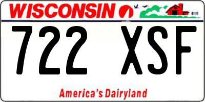 WI license plate 722XSF