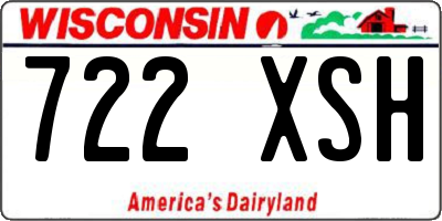 WI license plate 722XSH