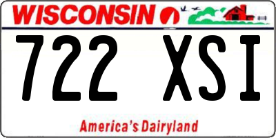 WI license plate 722XSI
