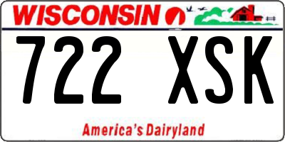 WI license plate 722XSK