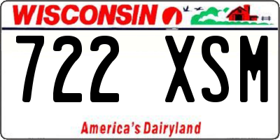 WI license plate 722XSM