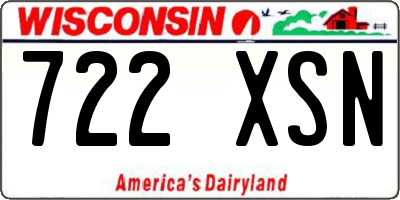 WI license plate 722XSN