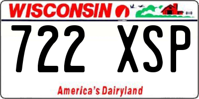 WI license plate 722XSP