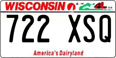 WI license plate 722XSQ