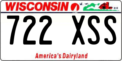 WI license plate 722XSS
